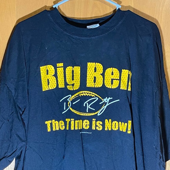 Big Ben Roethlisberger #7 NFL Pittsburgh Steelers Reebok “Time is Now” Shirt XXL - Picture 2 of 8